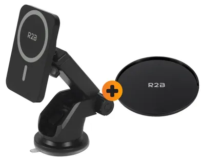 Productafbeelding van R2B Magnetische Telefoonhouder Auto met Draadloze Oplader – Geschikt voor MagSafe – Inclusief Dashboardpad