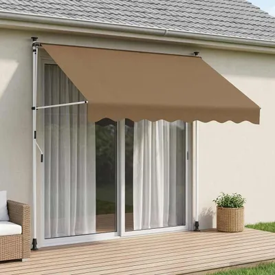 Zdjęcie produktu dla Maison Exclusive – markiza z ręcznym zwijaniem, beżowa, 350 cm