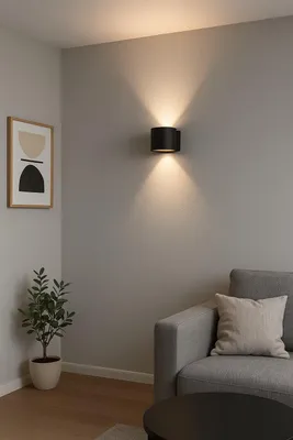 Productafbeelding van Braytron LED wandlamp, zwart, rond, op- en neerwaarts, voor buiten, wandlamp, IP20, 8W, warm wit