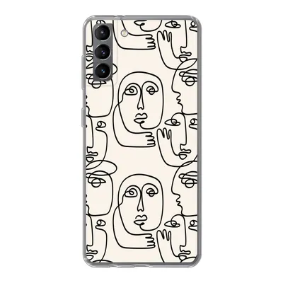 Produktbild von MuchoWow® Handyhülle Schutzhülle Hülle für Samsung Galaxy S21 Plus Gesicht - Muster - Strichzeichnung Silikon Softcase Handy Hülle - Handy-Tasche