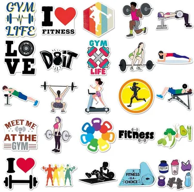 Obrázok produktu pre Nálepky do posilňovne – nálepky s motívom fitness – nálepky s motívom tréningu – športové nálepky – 50 kusov – nálepky s motívom Hyrox – nálepky do posilňovne – CHPN
