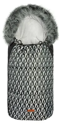 Sensillo Olaf Fußsack 100 × 45 cm, Würfelmuster, Fleece-Innenfutter