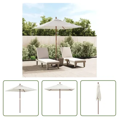Produktbild von The Living Store Sonnenschirm mit Holzmast Sandfarben 198x198x231 cm
