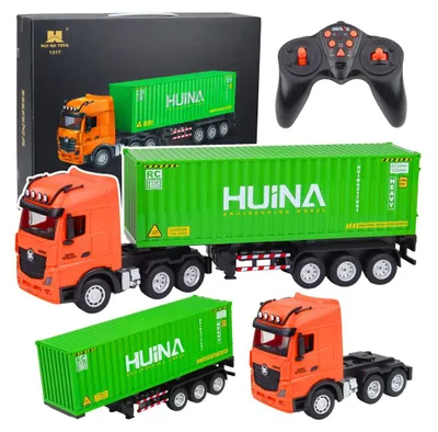 Immagine prodotto di Camion radiocomandato con container, HUINA, luci e suoni, scala 1:18