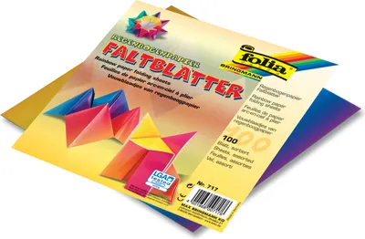 Produktbild von folia 715 Faltblätter Regenbogenpapier 110g/m², 10x10cm, 100 Blatt, bunt (100 Blatt)