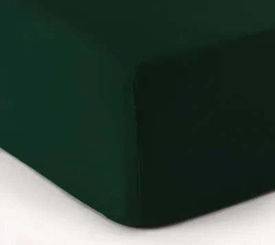 Produktbild von Spannbettlaken Jersey Spannbetttuch 100% Baumwolle Bettlaken Spannbettuch Laken 28 Farben, Größe:120 x 200 cm, Farbe:Dunkelgrün