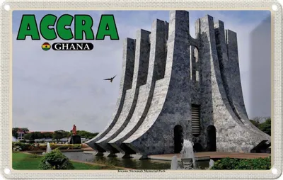 Produktbild von vianmo Blechschild 20x30 cm Accra Ghana Urlaub Kwame Nkrumah Memorial Park Bildmotiv Reisemotiv Abenteuer Reisen