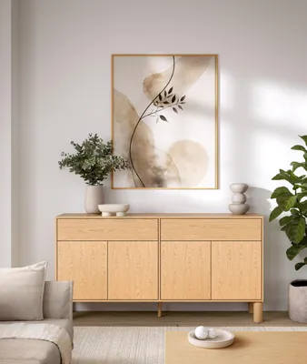 Produktbild von AX LIVING Soulme moderne Kommode 180 cm in Bookmatch-Holzoptik mit 2 Schubladen