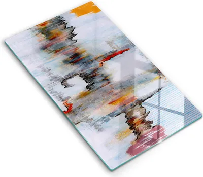 Produktbild von Abdeckung Glas - Küchenabdeckung - 30x52 cm - Abdeckplatte - Abstraktionsfarben