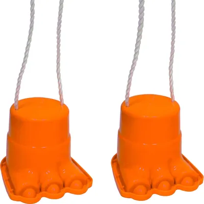 Produktbild von Kinder Topfstelzen Laufdosen Dino-Füße Stelzen - Orange