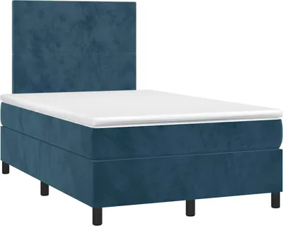 Obrázek produktu pro vidaXL Postel Boxspring s matrací Dark Blue 120x200 cm Velvet