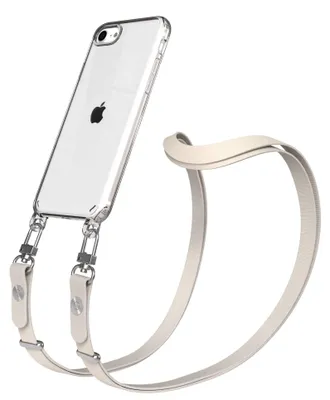 Produktbild von EAZY CASE Handykette magnetisch mit Handyhülle für Apple iPhone SE 2020/2022, iPhone 7 / 8, Crossbody Handyband 1-1,90m verstellbar mit 2 Ösen in Creme