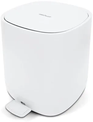 Image de Corbeille à papier blanche de 5 litres avec couvercle à fermeture douce