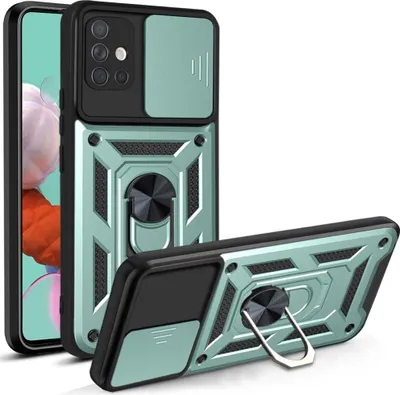 Produktbild von Samsung Galaxy A51 Hülle - Coverup Armor Ring Ständer Back Cover mit Kamera Schutz - Mintgrün