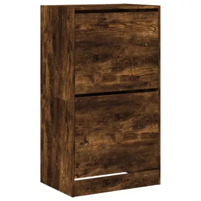 Produktbild von vidaXL Schuhschrank mit 2 Klappen Räuchereiche 60x42x108 cm
