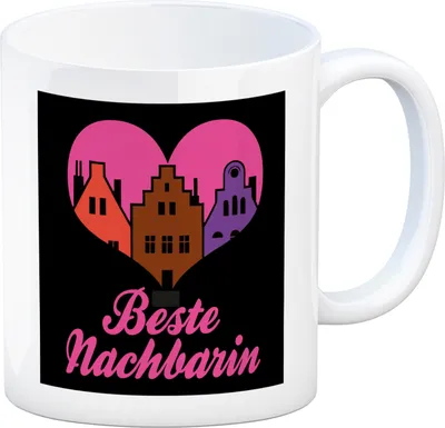 Produktbild von Nachbarschaft Kaffeebecher mit Spruch Beste Nachbarin