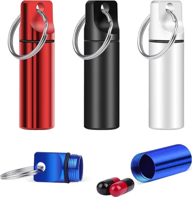 Produktbild von Opret Pillendose Schlüsselanhänger Metall Wasserdicht Mini Tablettenbox