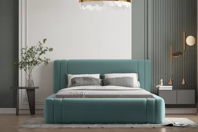 Produktbild von Polsterbett ROLF 180 x 200  mit Matratze, Bettkasten und Lattenrost. Farbe: Grün