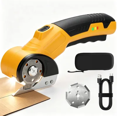 Produktbild von Elektrische Schere, Akkuschere, Kartonschneider Elektrische, Kabelloser Rollschneider, Akku-Universalschneider Rotationsschneider, Rotationsschneider