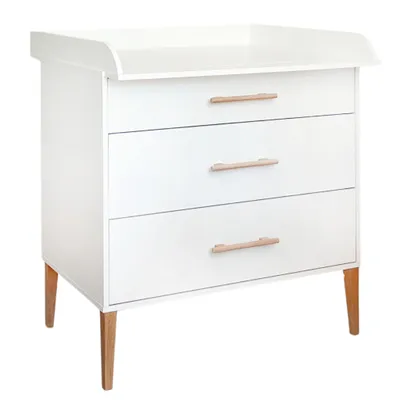 Zdjęcie produktu dla ATB Komoda Do Przewijania ILA - Przewijak 101 x 85 x 75 cm - Komplet Do Pokoju Dziecięcego - Funkcjonalny Mebel - Z Szufladami - Biała