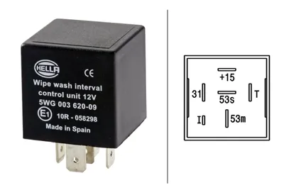 Image de Relais, Wisch-Wasch-Intervall HELLA 5WG 003 620-091