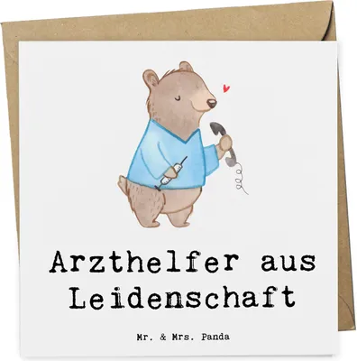 Produktbild von Mr. & Mrs. Panda Grußkarte Arzthelfer Leidenschaft - Weiß - Geschenk, anlasskarte, Lustig, Glückwunschkarte, Spruch, Klappkarte, MFA, Arztpraxis, faltkarte, Krankenhaus