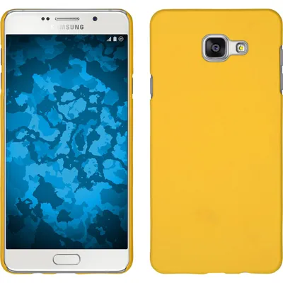 Produktbild von PhoneNatic Case kompatibel mit Samsung Galaxy A7 (2016) A710 - Hülle gelb gummiert Hard-case + 2 Schutzfolien