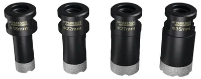 Produktbild von PARKSIDE PERFORMANCE Diamant-Bohrkronen PDBK 3 A1 Set 4-tlg M14 Fliesen