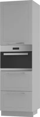 Produktbild von Backofenschrank KVANTUM Teilauszug 60cm Korpus- & Frontfarbe wählbar (Q-D14/RU/2M/356),dust grey matt,grau