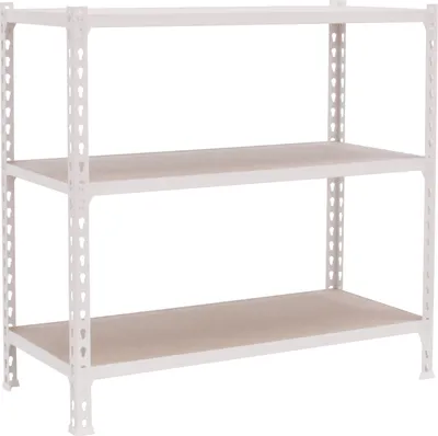 Produktbild von PROREGAL Schwerlastregal BABY MULI | HxBxT 90x120x50cm | 3 Fachböden | Fachlast 200kg | Weiß | Lagerregal Kellerregal Werkstattregal Metallregal Fachbodenregal Steckregal