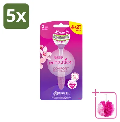 Imagen del producto de 5 afeitadoras desechables Wilkinson Sword Xtreme 3 My Intuition para mujeres - Paquete económico - 5 unidades