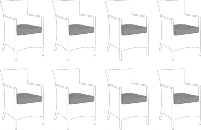 Obrázek produktu pro BELIANI Sada 8 potahů na sedáky venkovních zahradních židlí šedá 47 x 47 x 10 cm