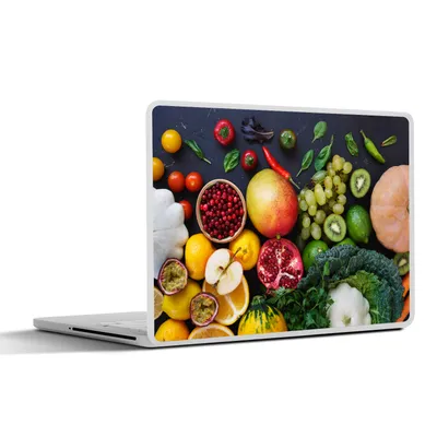 Produktbild von MuchoWow® Laptop Aufkleber Sticker Cover Kürbis - Paprika - Schwarz 25x18 cm - Laptop-Deko