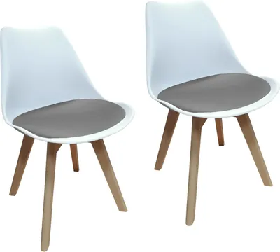 Produktbild von 2er Set Design-Stühle mit Sitzpolster Esszimmerstühle im skandinavischen Stil