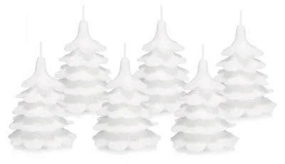 Produktbild von Drobo 6er-Set Weihnachtsbaumkerzen Tannenbaum 10cm Weiß