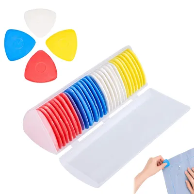 Produktbild von Schneiderkreide-Set - Dreieckige Markierkreide in Regenbogenfarben - 30 Stück - Für Nähen, Quilt und Textilprojekte