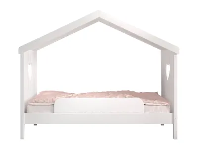 Produktbild von Vipack Hausbett Amori mit Absturzschutz, Liegefläche 90 x 200 cm, inkl. Rolllattenrost Ausf. Kiefer und MDF weiß lackiert
