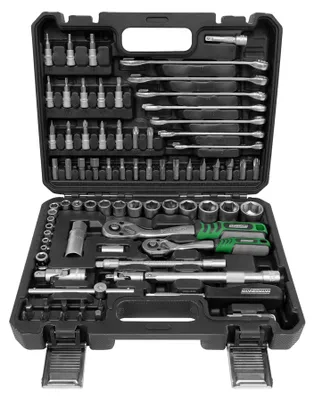 Produktbild von Brüder Mannesmann Werkzeugkoffer M29113 | 82-tlg. | 1/4" und 1/2" Antrieb | Steckschlüsselsatz