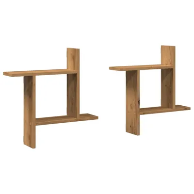 Produktbild von Wandregale 2 Stk. Artisan-Eiche 50x12x50 cm Holzwerkstoff