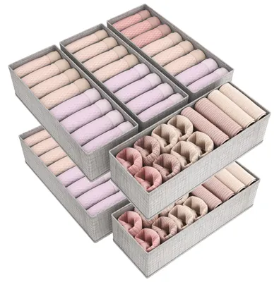 Schubladen-Organizer-Set, 8-teilig, für HEMNES Kommode, grau