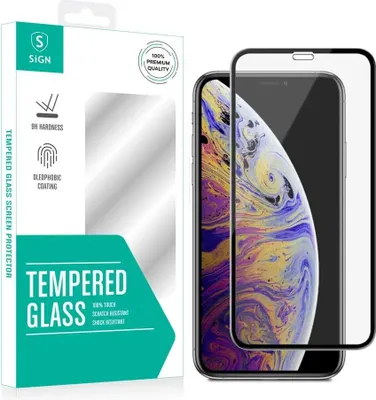 Produktbild von Displayschutzfolie aus gehärtetem Glas für iPhone 11 Pro-X-XS mit Montagerahmen