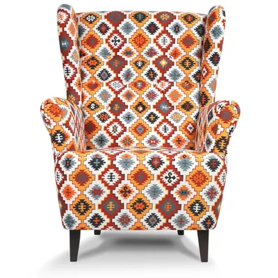 Produktbild von Ohrensessel – IVAR – Klassisch – 77 × 106 × 89 cm (B/H/T) – Velour-Stoff – Azteca Muster – Bequem