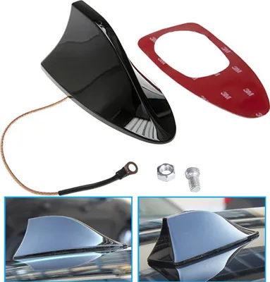 Produktbild von A53C Bolwins Universal Auto Shark Hai Antenne Dachantenne Haifisch Hochglanz in Schwarz