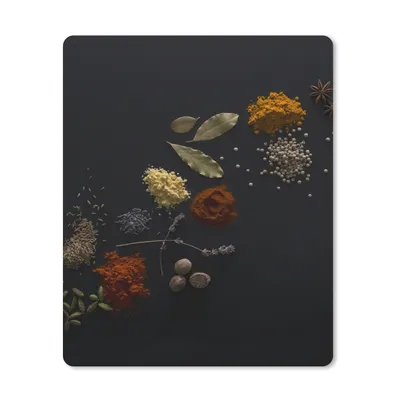 Produktbild von MuchoWow® Mauspad Mousepad Kräuter - Schwarz - Gewürze - Küche - Kochen 30x40 cm - Mousepads - Maus Mat - Pad - Mausunterlage - Mausmatten