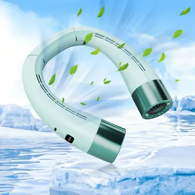 Image de Ventilateur de cou portable 2000mah 5 vitesses vert