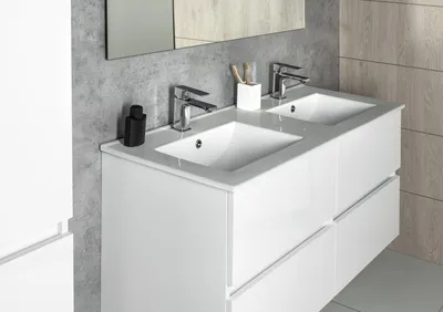 Produktbild von Sapho SLIM Keramik-Doppelwaschtisch 120x46,5cm, Weiß