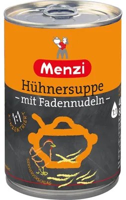 Obrázek produktu pro Menzi kuřecí polévka s vermicelli 1 až 1 koncentrovaná 400 ml