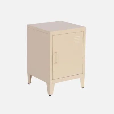 Produktbild von sweeek - Industrieller Nachttisch 1 Tür - Beige