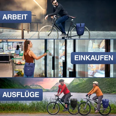 Produktbild von Valkental ValkBasic - große & wasserdichte Gepäckträgertasche, Farbe:blau