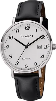 Produktbild von Regent Leder Herren Uhr F-1229 Analog Armbanduhr schwarz Lederarmband D2URF1229